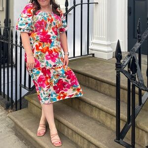 Smocked Floral Dress